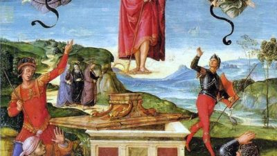 Opstanding van Christus uit 1502 van de Italiaanse Rafaël (1483-1520)